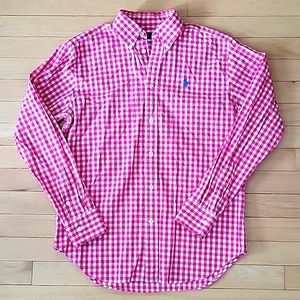 Ralph Lauren mens' cotton button-down shirt pink size medium